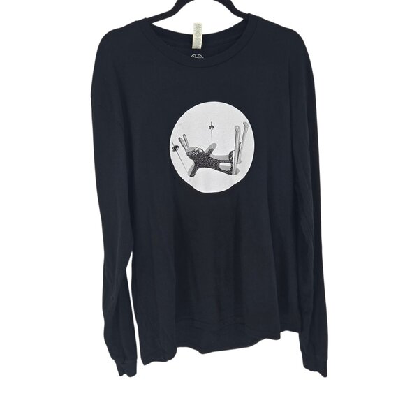 Vermont Eclectic company mens size XL unisex black long sleeve Rabbit skiing
